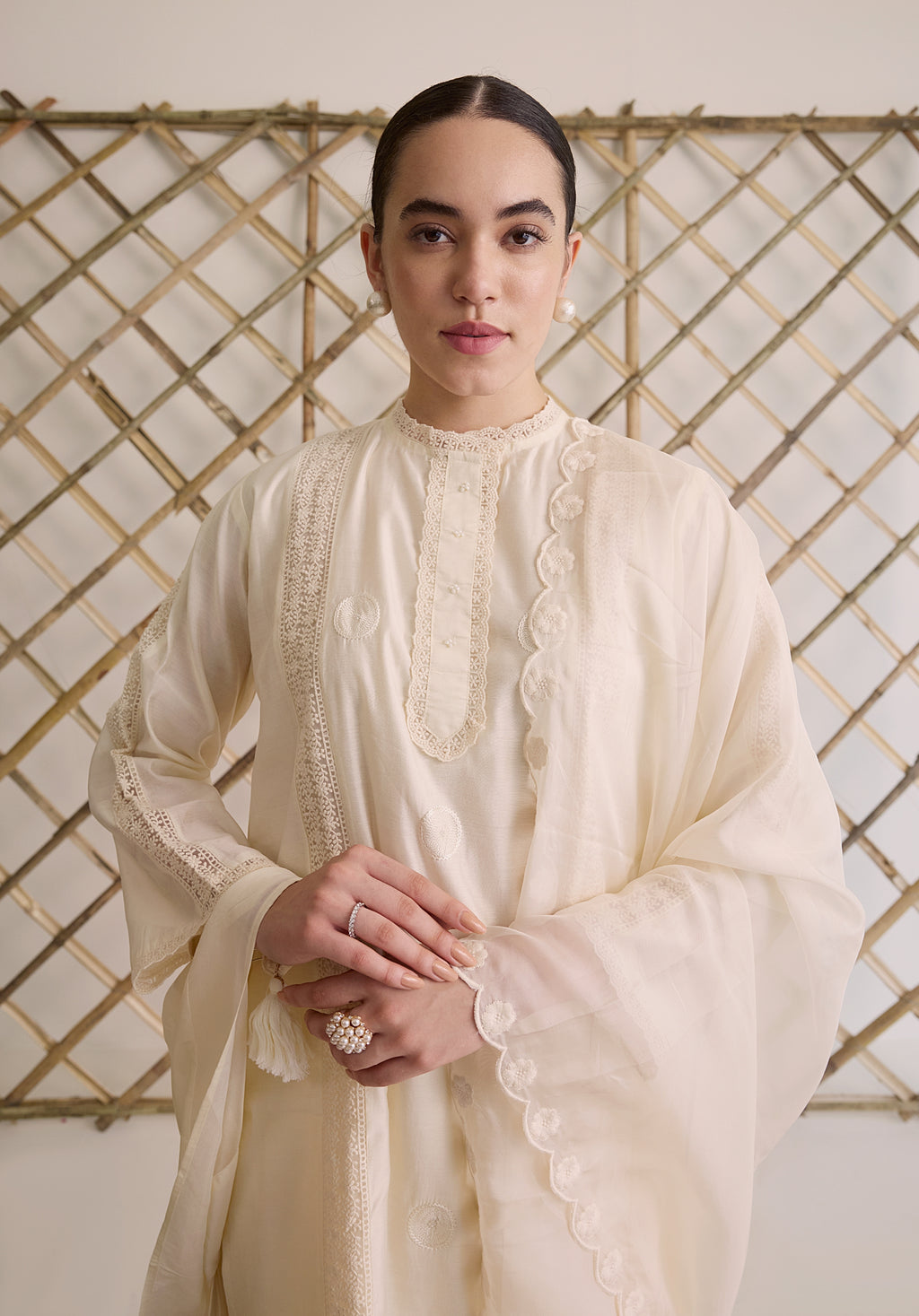 Tara suit Indian ethnic wear: premium silk with gold floral zardozi work, printed palazzo gold borders, embellished dupatta, buy salwar kameez online with gotta detailing for ethnic sophistication.