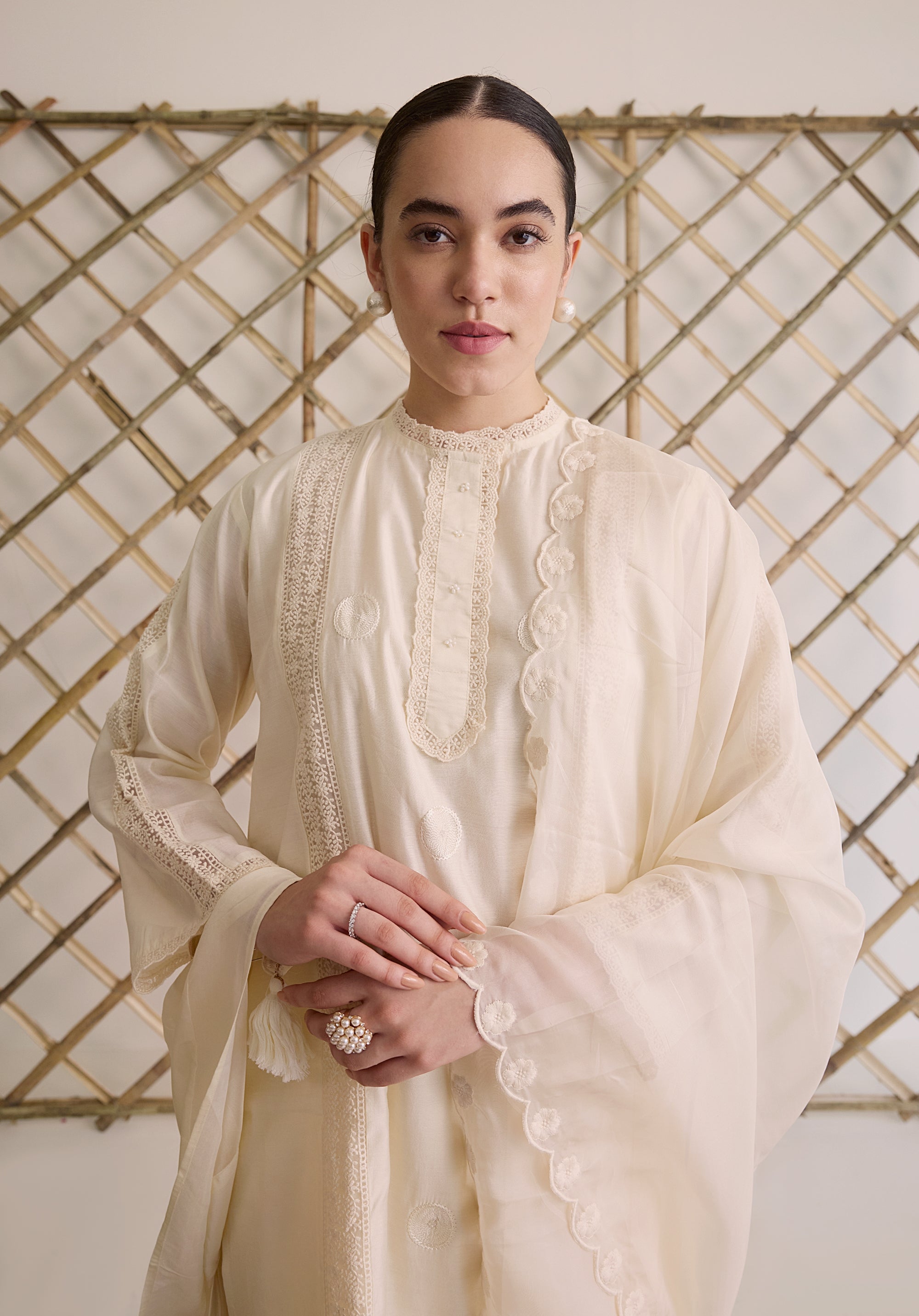 Tara suit Indian ethnic wear: premium silk with gold floral zardozi work, printed palazzo gold borders, embellished dupatta, buy salwar kameez online with gotta detailing for ethnic sophistication.